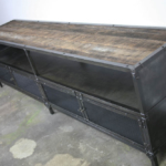 industrial reclaimed wood media console