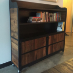 Reclaimed wood book shelf