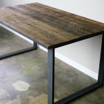 reclaimed wood and steel dining table