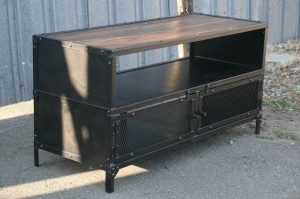 reclaimed wood media console