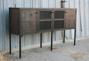 rustic industrial hutch