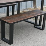 wood and steel bench