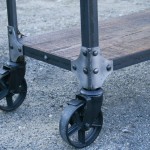 industrial console table with casters