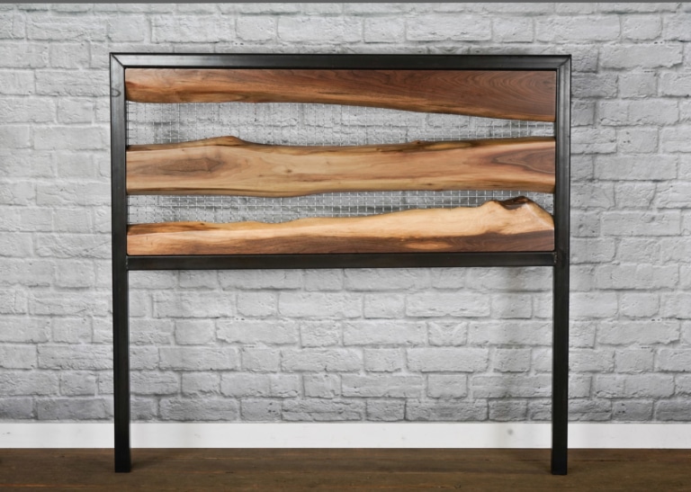 Live Edge Walnut Headboard, Rustic Style Combine 9 Industrial Furniture