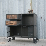 modern industrial bar cart