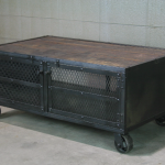 industrial coffee table with casters
