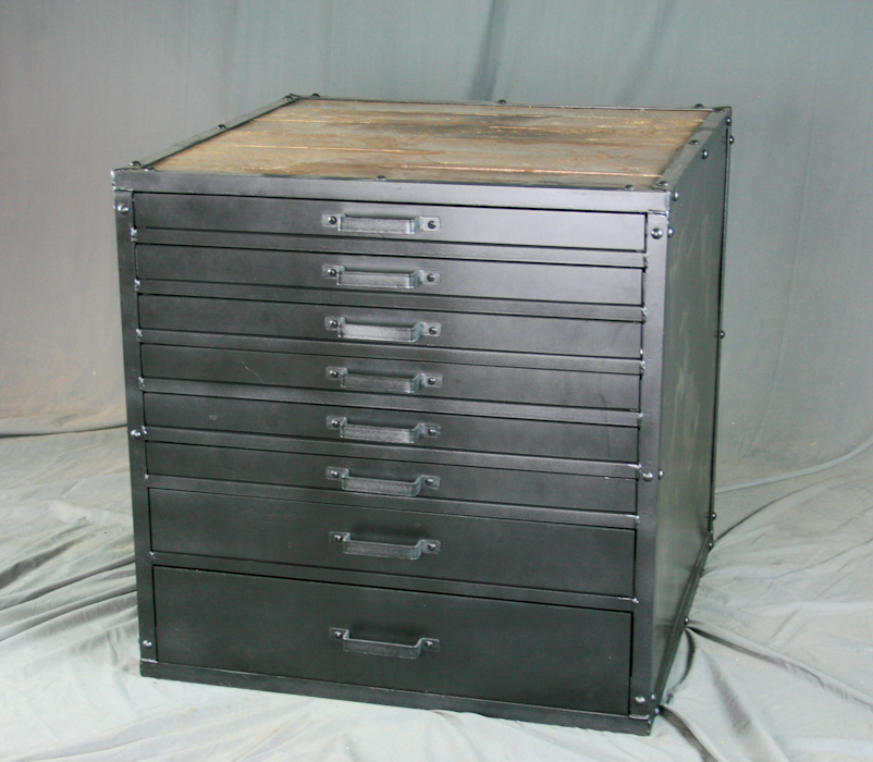 modern industrial flat file cabinet