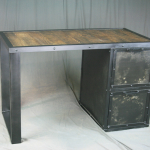 industrial desk with filing cabinet
