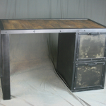 industrial desk with filing cabinet
