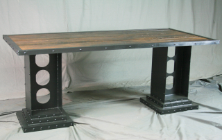 Modern Industrial Table with I-beam legs