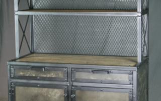 Industrial bookcase with storage