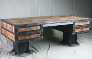 Industrial reclaimed wood desk