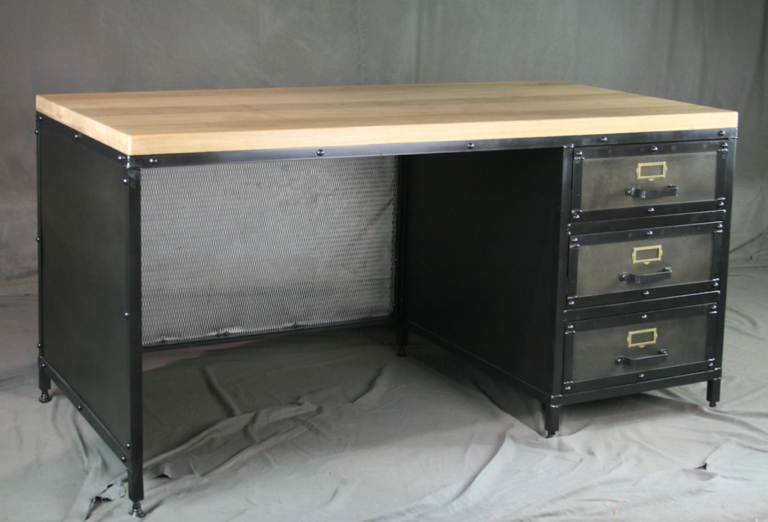 Modern Industrial Desk with Drawers Combine 9 Industrial Furniture