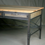 Vintage Industrial Desk with Drawers
