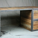 Vintage Industrial Office Desk with Reclaimed Wood