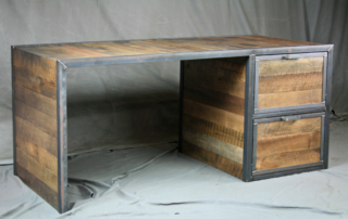 Vintage Industrial Office Desk with Reclaimed Wood