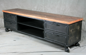 metal and reclaimed wood credenza