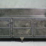 Industrial bench with cabinet