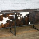 cowhide media console