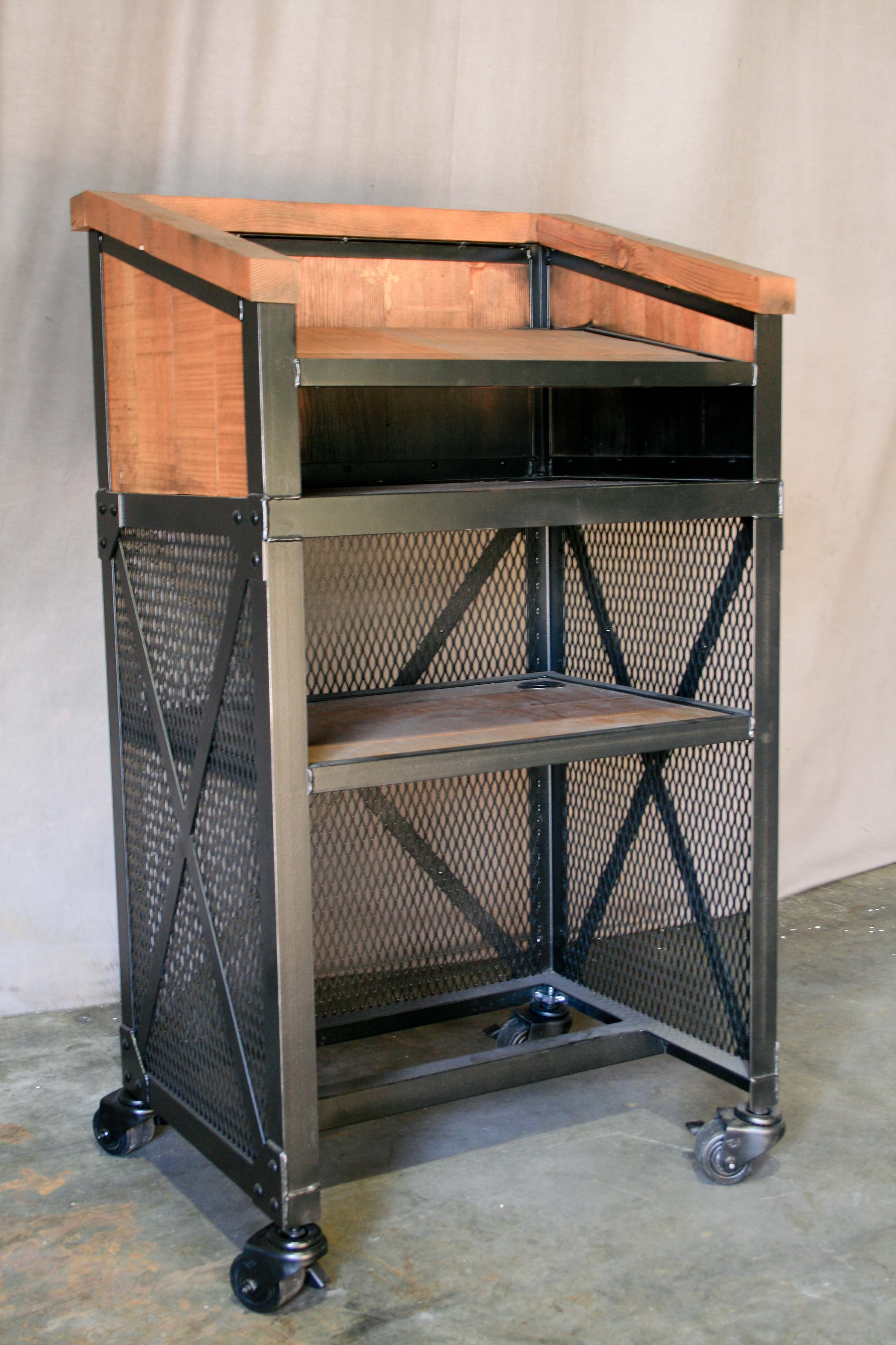 Combine 9 Industrial Furniture Vintage Industrial Host Stand