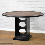 Round reclaimed wood table