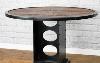 Round reclaimed wood table