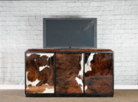 Cowhide media console