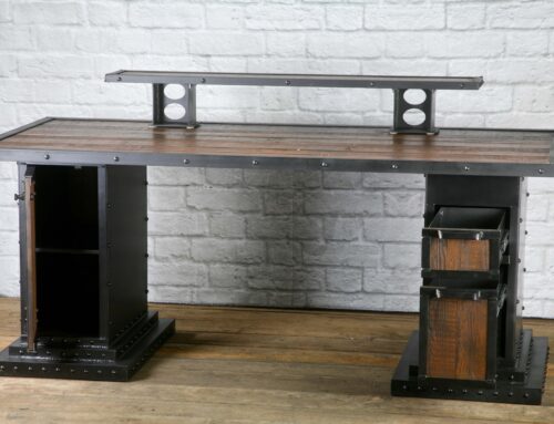 Industrial style Desk Bases, Modern Desk Bases with Cabinet and Drawers Tiered Steel Table Legs